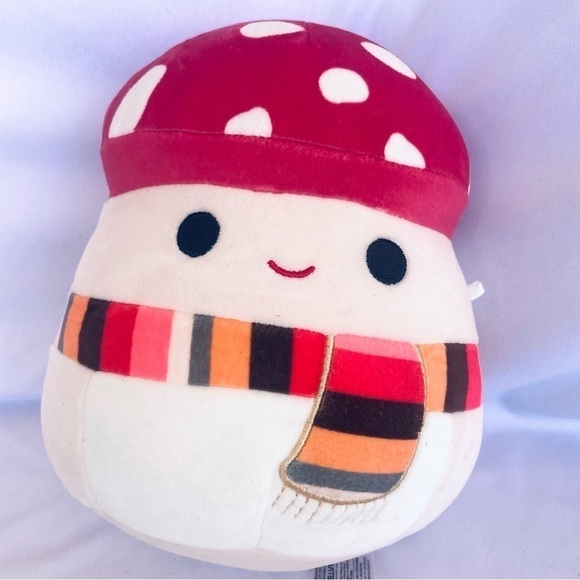 7" Squishmallows Malcolm the Mushroom with scarf" Stuffed Plush - Picture 2 of 6